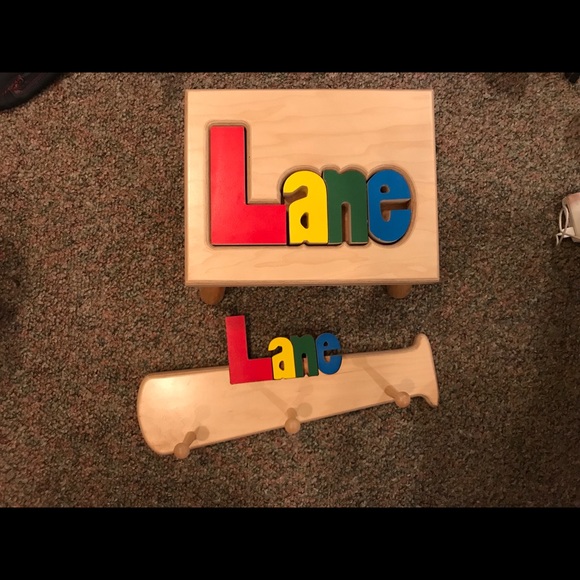 Personalized baby step stool and hanger - Picture 1 of 5